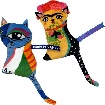 KONG Artz Kahlo Picasso Plush Cat Toy, Assorted, 2 count