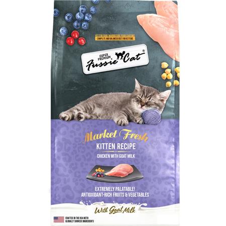 Fussie Cat Market Fresh Chicken with Goat Milk Dry Kitten Food