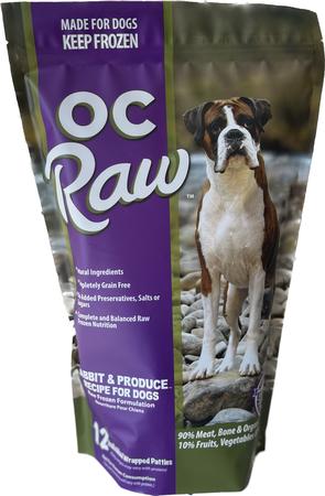 OC Raw Rabbit & Produce Raw Frozen Dog Food Patties – 6 lb