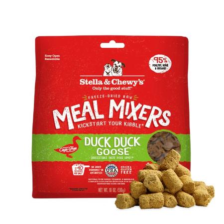 Stella and Chewy Duck Duck Goose Meal Mixers Freeze Dried Raw Dog Food 18oz