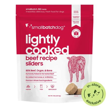 Smallbatch Pets Lightly Cooked Beef Sliders for Dogs