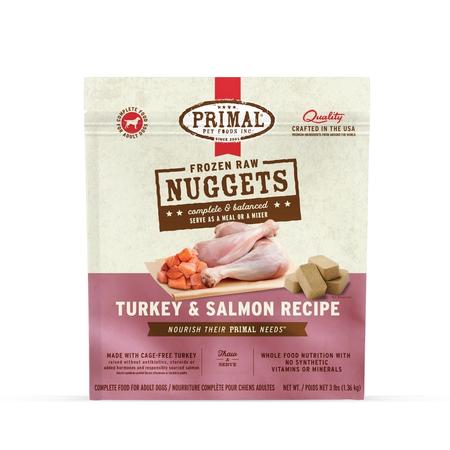 Primal Frozen Raw Turkey & Salmon Nuggets Dog Food