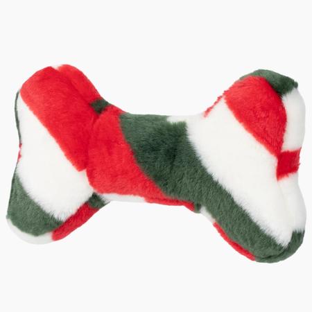 Fluff N Tuff Mini Peppermint Bone Plush Toy